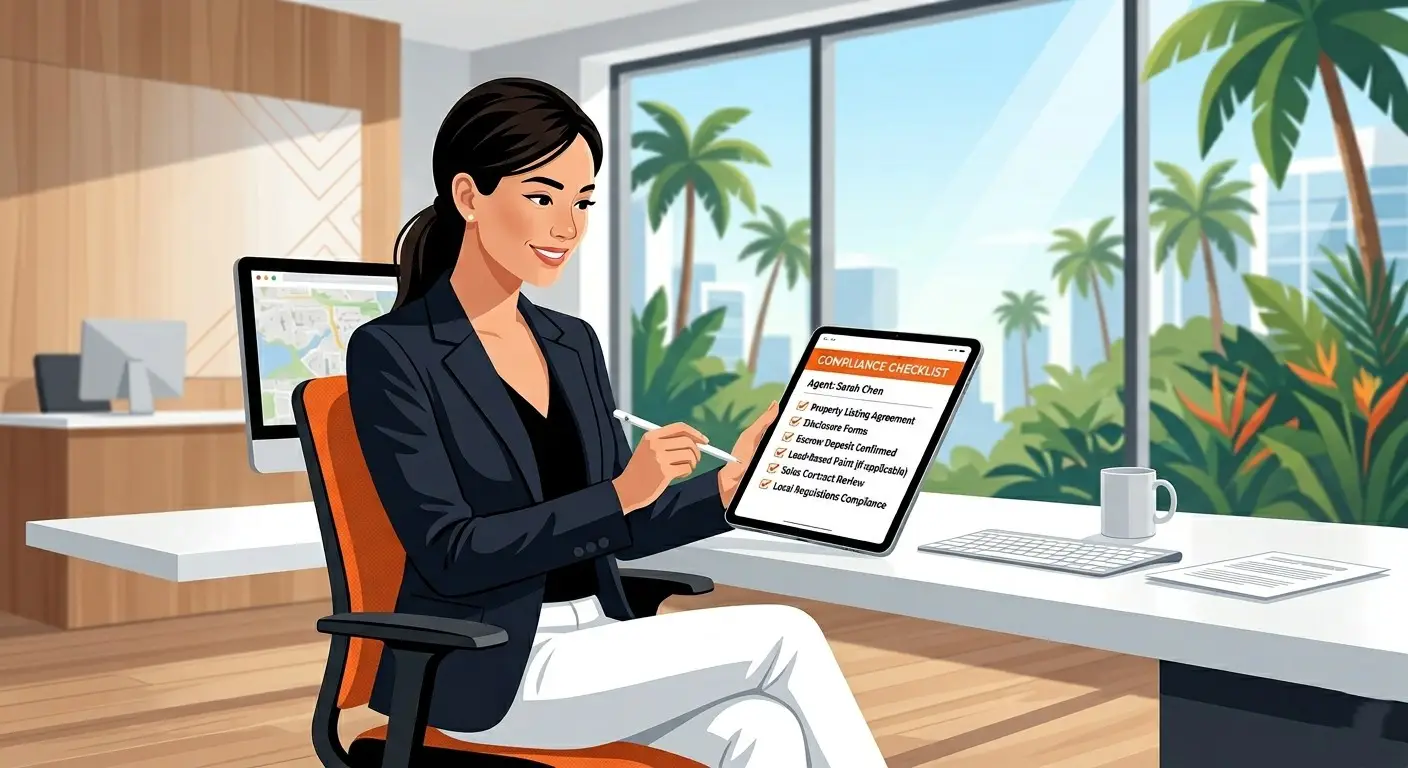 Florida compliance guide showing what Easy Realty agents can sign on behalf of the brokerage