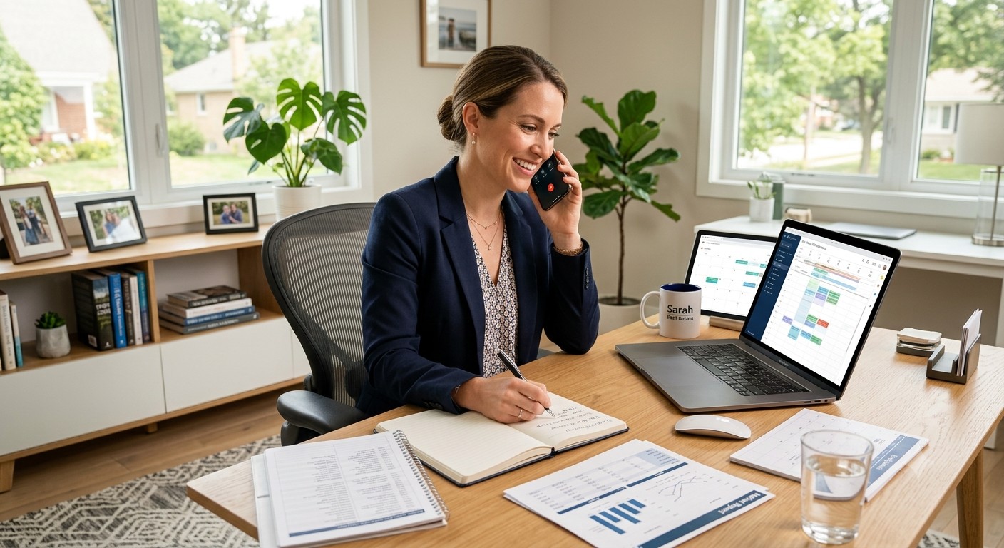 Real estate agent using prospecting and marketing strategies to create new business and generate leads